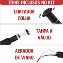 Kit Abridor de Garrafa de Vinho Elétrico Automático