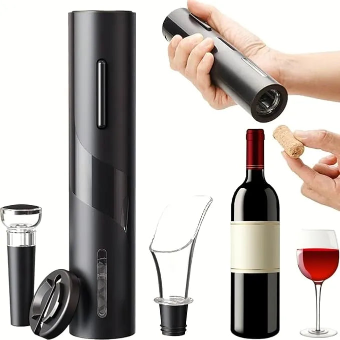 Kit Abridor de Garrafa de Vinho Elétrico Automático