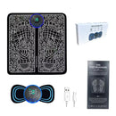 Kit Tapete E Mini Massageador Elétrico Portátil Recarregável EMS